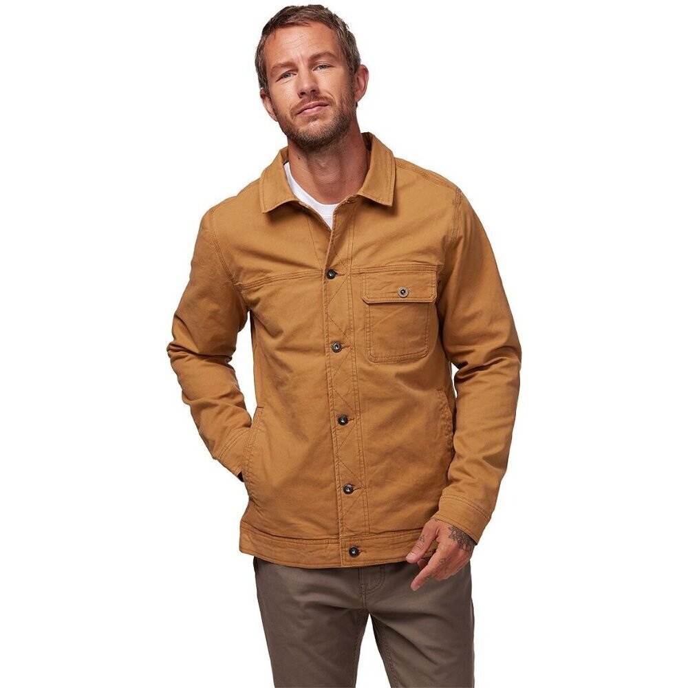 Men's PrAna Trembly Canvass Insulated Stretch  Jacket Medium  Brown MSRP 170
